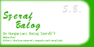 szeraf balog business card